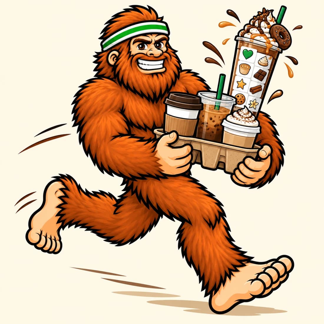Bigfoot illustration for Coffee Run App